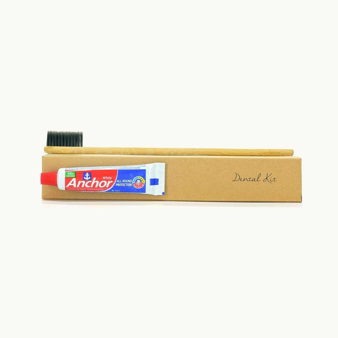 Product image of Dental Kit Bamboo Toothbrush & Toothpaste, Kraft Box Series