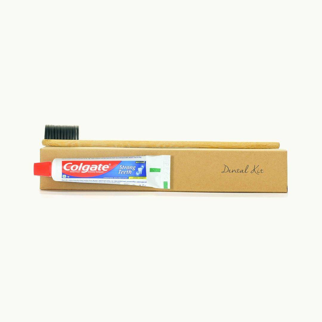 Main image of Bamboo Single Dental Kit Colgate in Brown Box