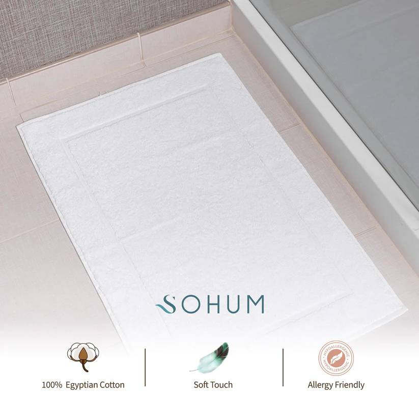 SOHUM Bath Mat - Premium Heavy 100% Cotton 350 Gram - 20x30