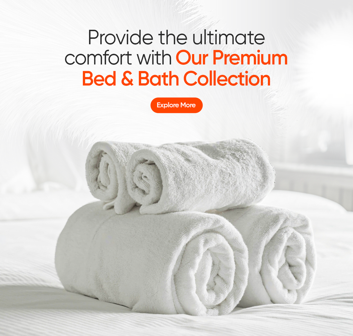 Luxurious bed and bath linens for hotel guests