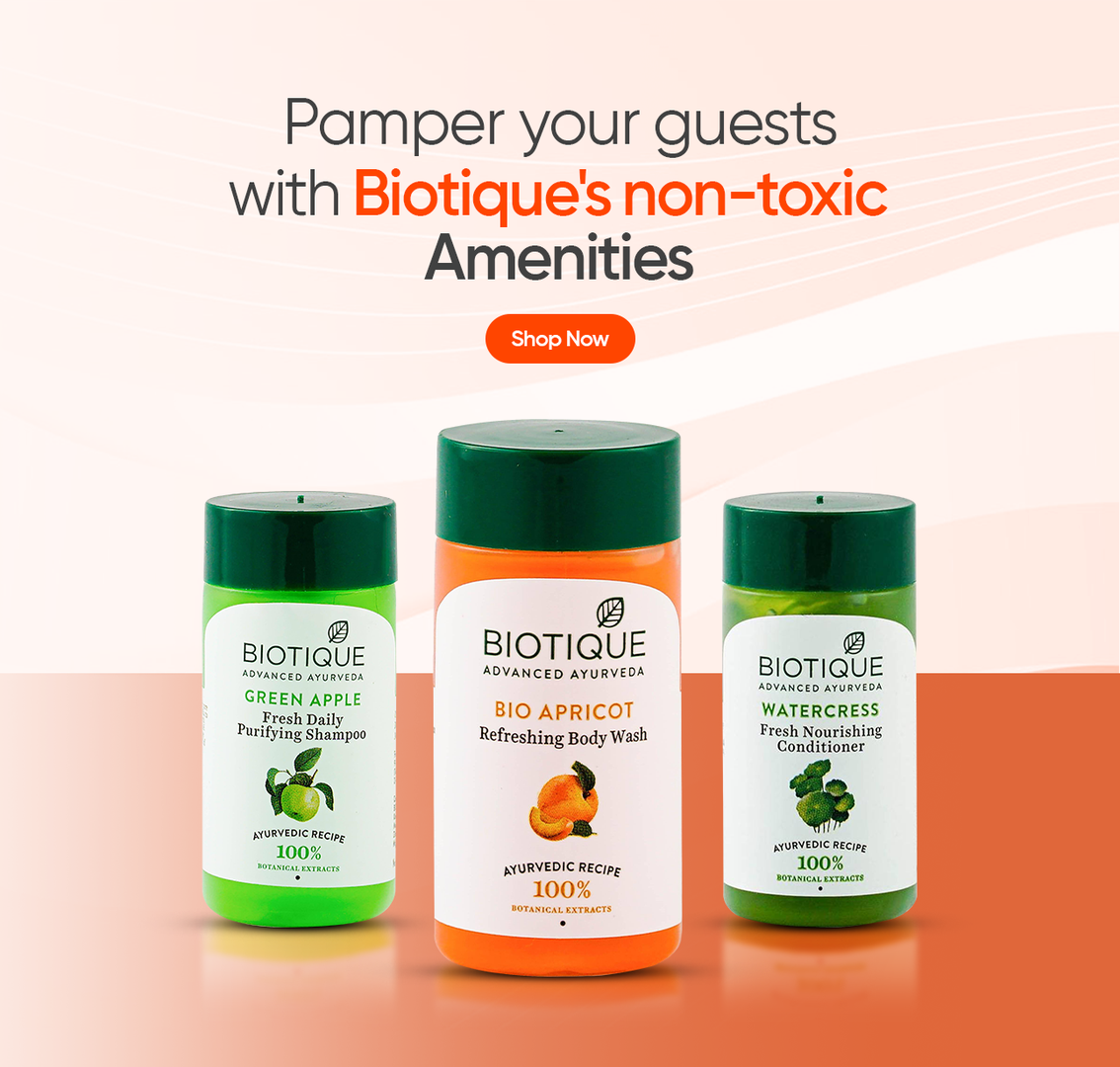 Biotique all-natural, non-toxic hotel amenities for guests