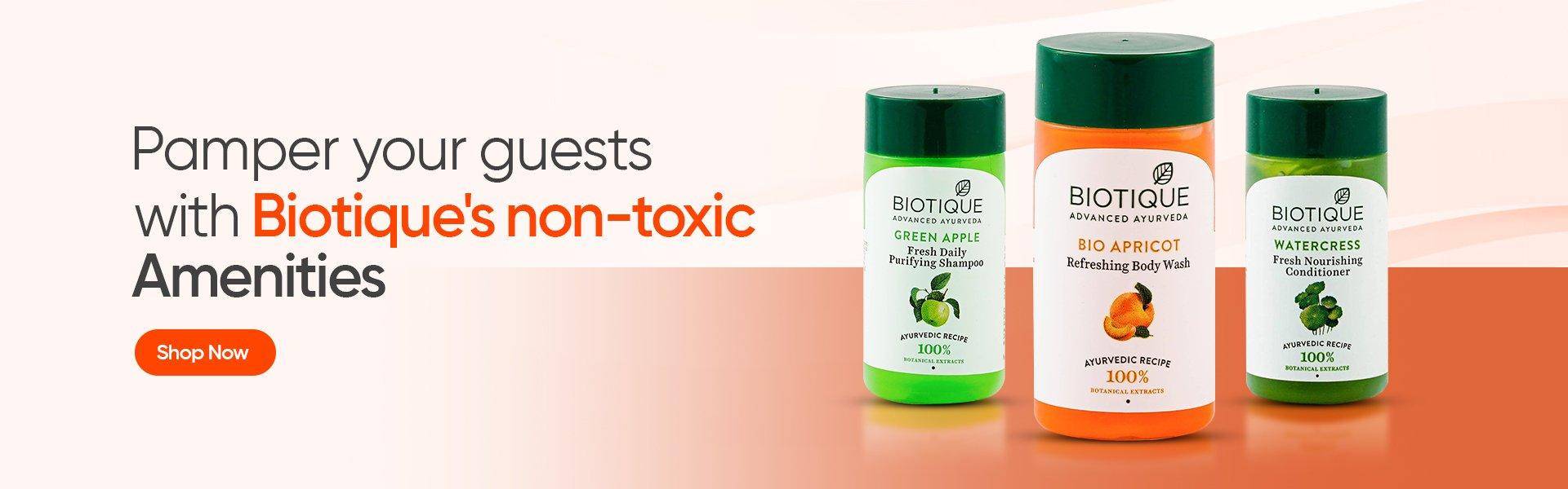Biotique all-natural, non-toxic hotel amenities for guests