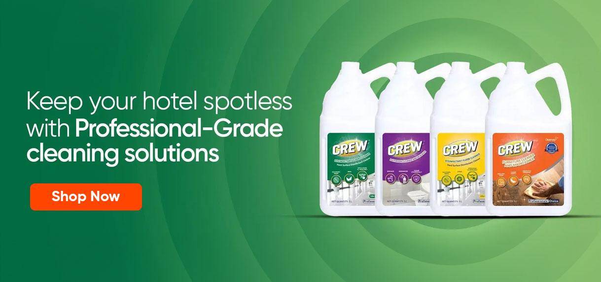 Hotel-grade cleaning solutions from Crew