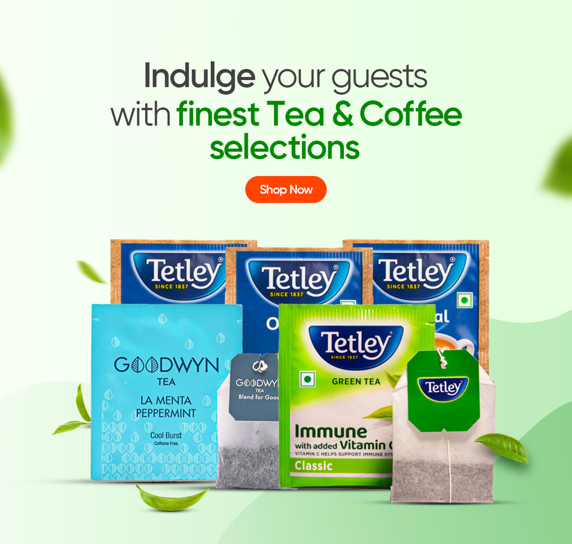 Premium in-room tea and coffee supplies for hotel guests