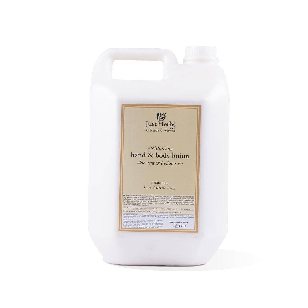 Image 1 of Just Herbs Bulk Moisturiser, 5 Litre, Aloe Vera & Indian Rose