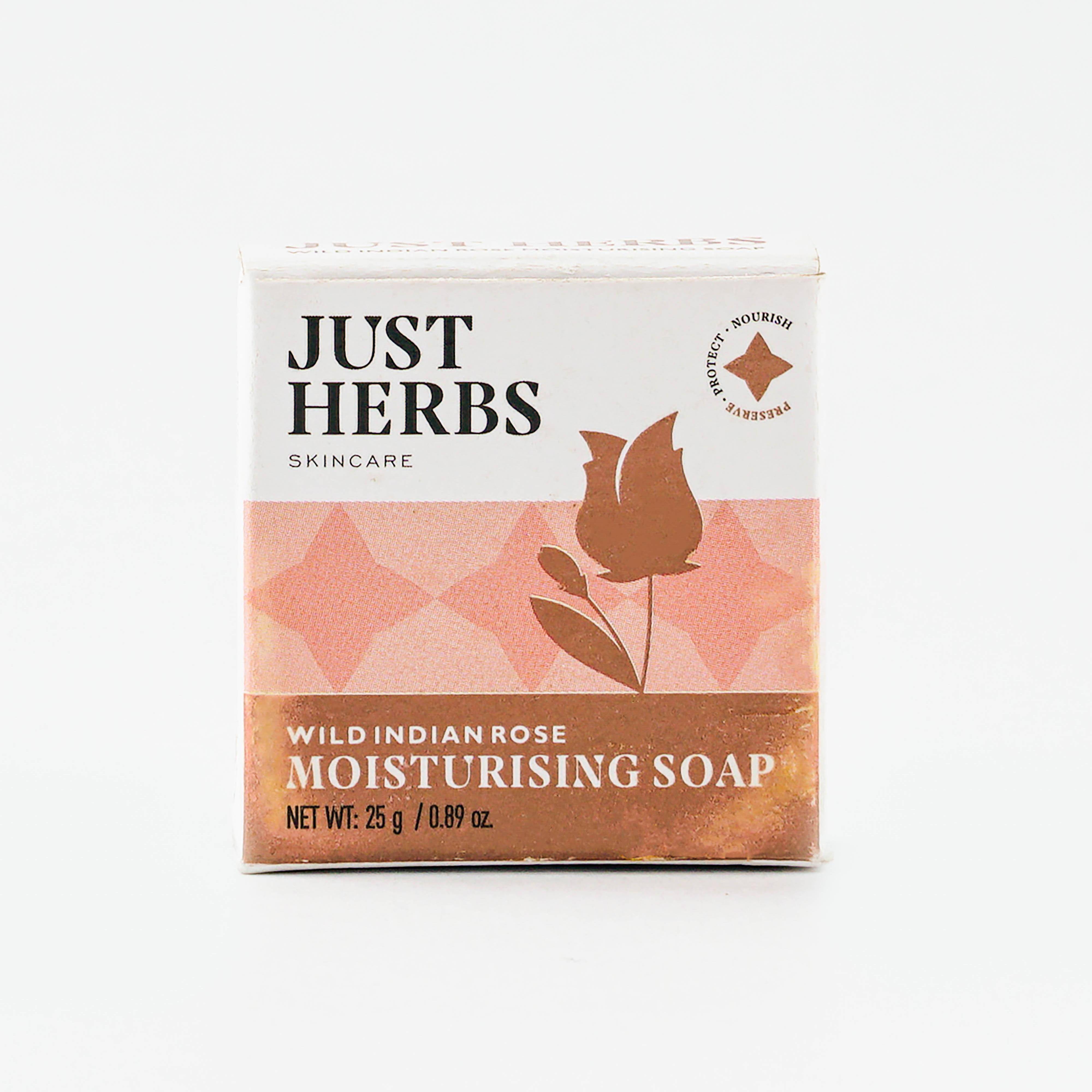 Main image of Just Herbs Soap Paper Box 25 gm, Wild Indian Rose