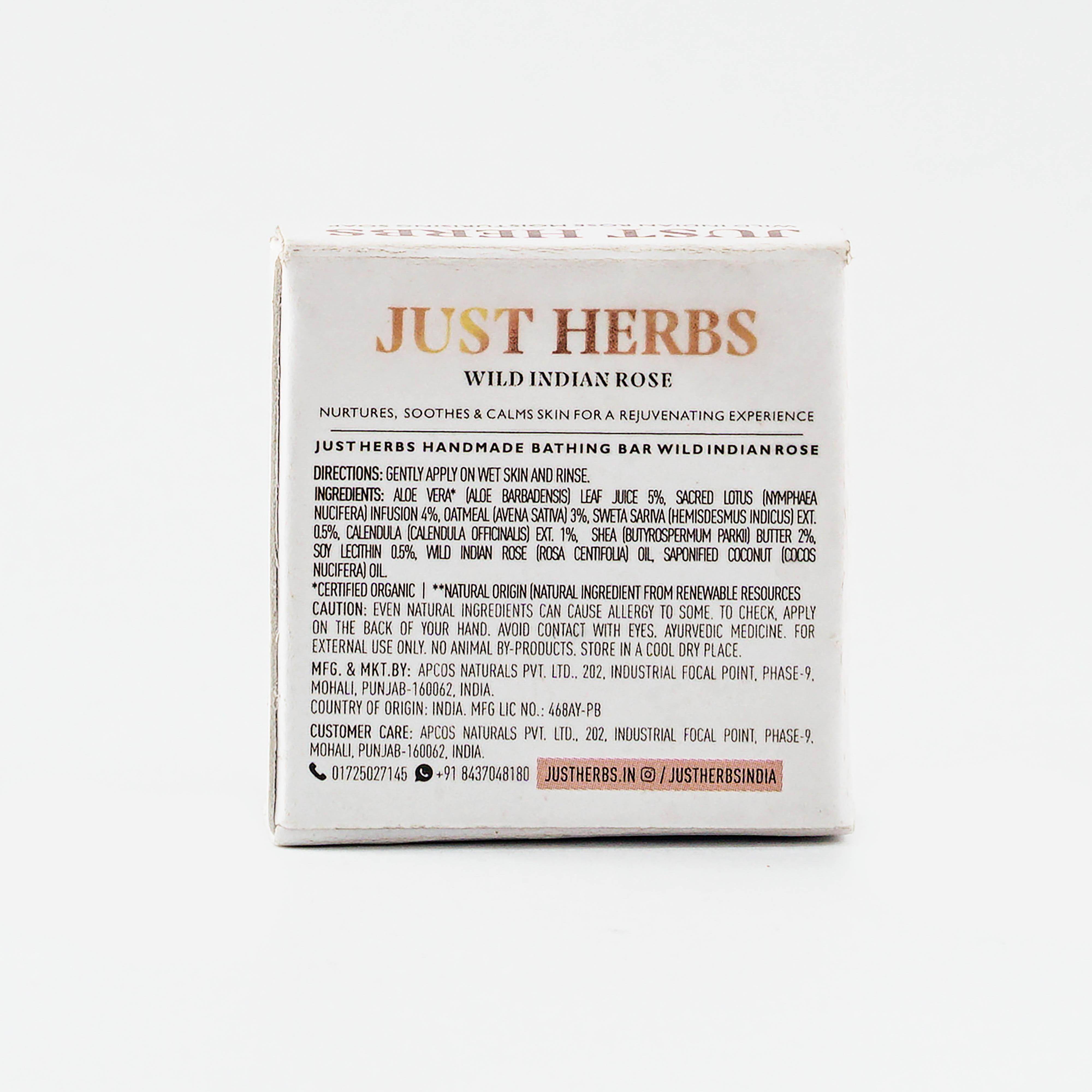 Image 2 of Just Herbs Soap Paper Box 25 gm, Wild Indian Rose